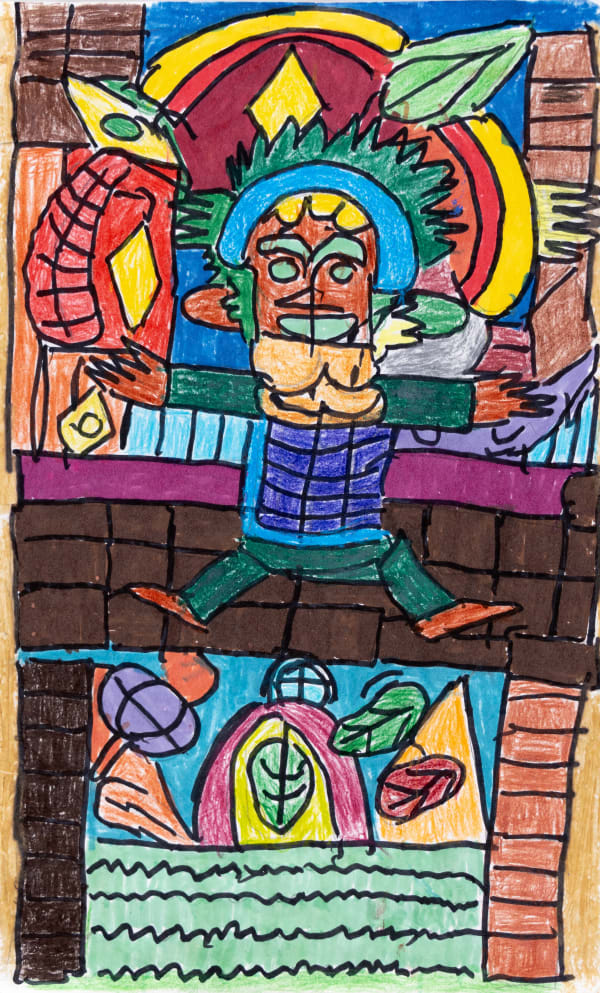 David Krueger, Untitled (Figure in Headdress) , n.d.