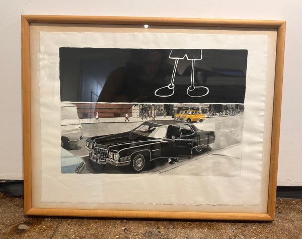 Linda Blackburn, Man in Shoes with Cadillac , 1979