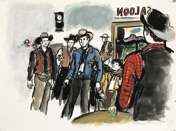 Linda Blackburn, Saloon with Clock, 2019