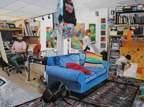 Raul Rene Gonzalez, Portrait of an Artist-Family (Albert, Caroline, & Seferino), 2023