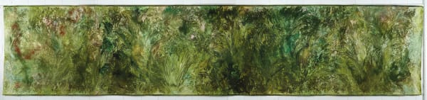 Rotem Reshef Grove #3, 2022 84 x 394 in. 213.4 x 1000.8 cm. Canvas scrolls, acrylic paints diluted on canvas