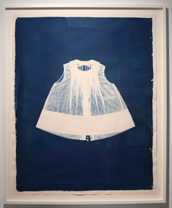 Alexis Walters Safe and Not Sound, 2024 Cyanotype prints on Arches Paper 96 x 79 x 3 cm 37.8 x 31.1 x 1.18 in Framed Unique