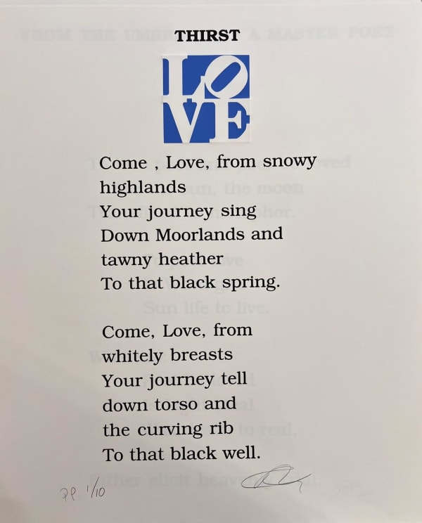 Robert Indiana, Poem Love - Thirst, 1996