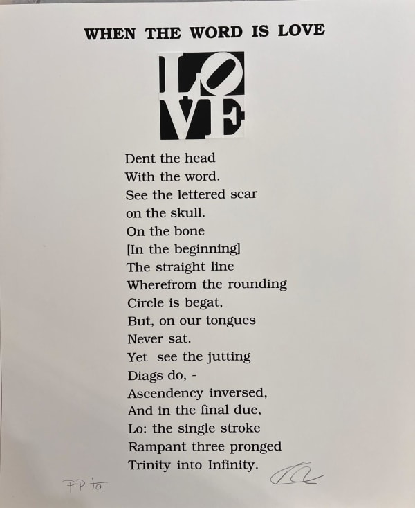 Robert Indiana, Poem Love - When the word is love, 1996