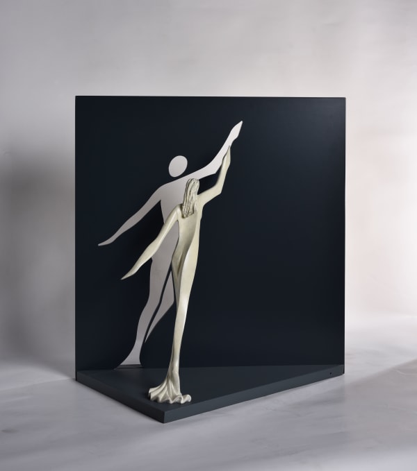 Baldini, sculpture, bronze, steel, woman, black & white, art thema, antica namur