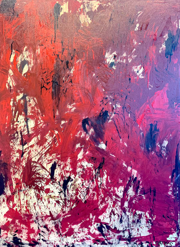 mathis duhem, rupestre, peinture acrylique, peinture abstraite, laiteux, noirs, rouges, couleur vive, engergy, peinture contemporaine, salon de décoration, design d'intérieur, maison d'art, art thema heyi, galerie d'art bruxelles