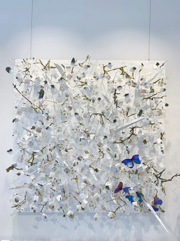 Vlindereffect, ROD, vlinder, lente, natuur, zomer, muursculptuur, kunst aan de muur, muurarchitectuur, muurinstallatie, fragmentatiekunst, harskunst, mix media, hedendaagse kunst, hedendaagse installatie, hedendaagse beeldhouwkunst, interieurontwerp, kunstdecoratie, salon decoratie, art thema heyi, belgische kunstgalerie