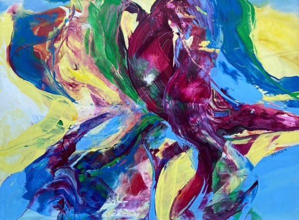 morrison, painting, acrylic, source, tropical, abstract, green, yellow, art thema gallery, art thema, artthema, arles, art, brussels, marseille, leasing art, leasing