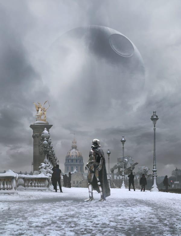 art photography Star Wars Laurent Pons, urban Star Wars artwork, Star Wars stormtrooper cityscape, Darth Vader urban photography, futuristic Star Wars wall art, contemporary Star Wars photo art, sci-fi artwork Laurent Pons, Star Wars mixed reality photography, cinematic Star Wars fine art print, Star Wars street scene artwork, limited edition Star Wars photo print, Star Wars collectible wall art, Stormtrooper fine art photography, Star Wars city fusion artwork, Star Wars fan art premium print, Star Wars décor photography, Star Wars universe in real world, Laurent Pons sci-fi city scenes, Star Wars inspired contemporary art, Star Wars photo montage artwork