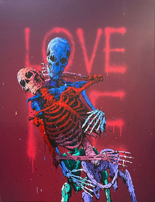 art thema, brusk, dmv, da mental vaporz, artist, street art, urban art, street artist, urban art artist, queen, crown, skeleton, brusk skeleton, red, love, kama sutra, kama sutra series, kama sutra brusk, brusk couple, trendy decor, interior decoration, street art decor, street art inspiration, investment, listed artist, safe investment, collection, collectible work, art financing, art leasing