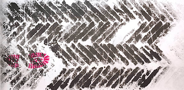 Foot print, ink experimental, abstract painting, Li guofang, contemporary chinese art, Art Thema Heyi Gallery, Brussels