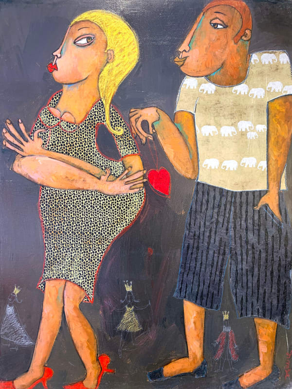 art thema, artthema, art, thema, beautiful girl, boy, couple, love, princesse, prince charmant, proposal simsa patricia, contemporary figurative art, acrylic painting, colorful, Art Thema Heyi Gallery, Brussels