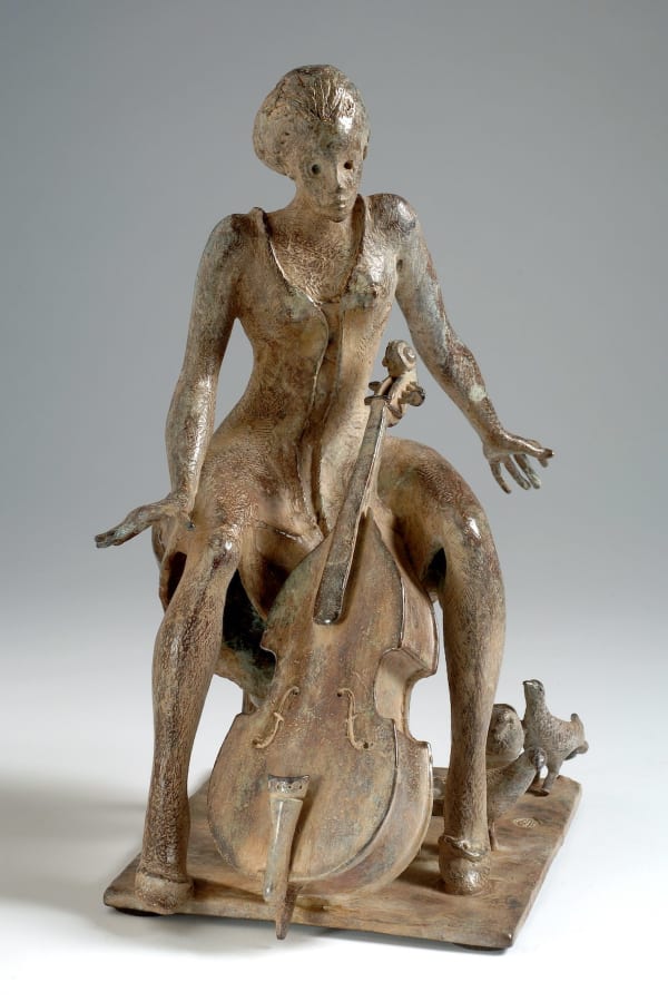 lâcher prise, René Julien, sculpture bronze, sculpture d'amour, sculpture musicien, sculpture de musique, sculpture musique, sculpture violoncelle, sculpture femme, sculpture fille, sculpture art, sculpture classique, sculpture d'intérieur, art figuratif, sculpture figurative, sculpture contemporaine, design d'intérieur, décoration d'art, décoration de salon, art theme heyi, galerie d'art belge,