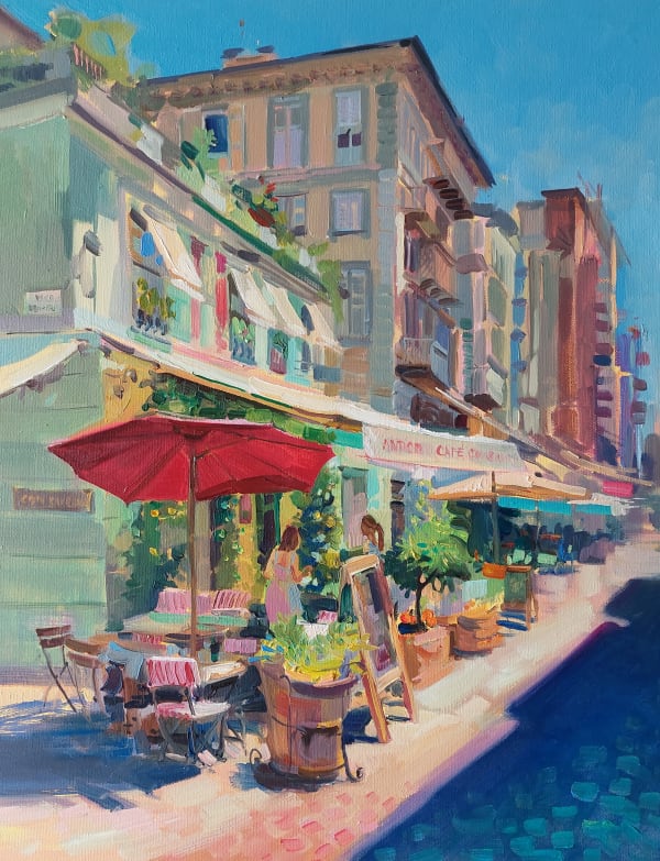 Katharina Valeeva, Cafe in La Spezia, 2023