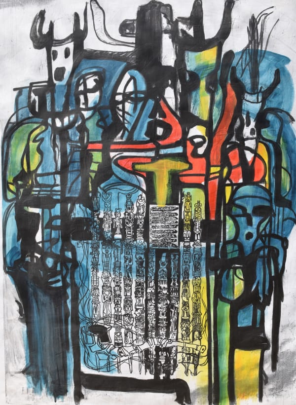 Bruce Onobrakpeya, Smoke from the Broken pipe II, 2005/2019