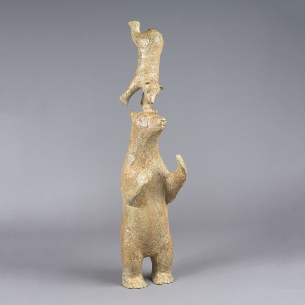 Balancerend op de ijsschots beersculptuur dierensculptuur hedendaagse bronzen sculptuur sophie verger Art Yi-galerij Kunstgalerij Brussel