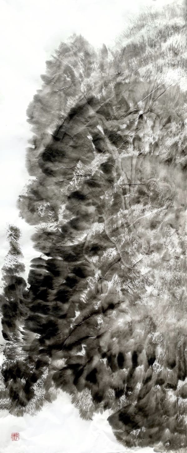 ink experimental painting, abstract painting, Zhang jinxian, contemporary Chinese art, eastern asian ink-and-wash painting, art Thema heyi gallery, Brussels