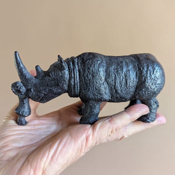 Me and my rhinoceros sculpture child sculpture girl sculpture animal sculpture bronze sculpture of Sophie Verger at Art Yi gallery in Brussels