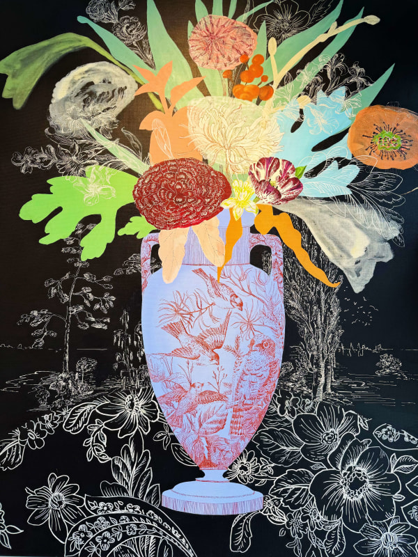 bloemen in vaas schilderij alida everts bloem schilderij nederlandse kunstenaar interieur Art Yi-galerij Kunstgalerij Brussel