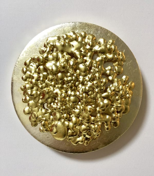 Auf meine Ehre unbekannte Macht Harzkunst Blattgold japanische Kunst abstrakte Malerei abstrakte Kunst Mischtechnik Art Yi-Galerie Brüsseler Kunstgalerie
