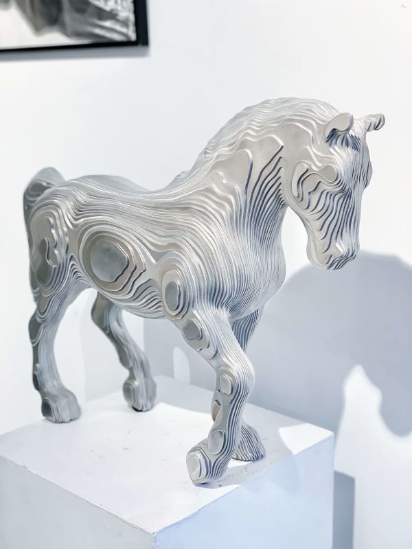 Storm horse animal contemporary sculpture animal sculpture aluminium sculpture art of Jean-Paul KALA