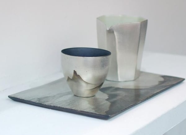 "Mountains" Tea Set 山水刷银手绘茶具