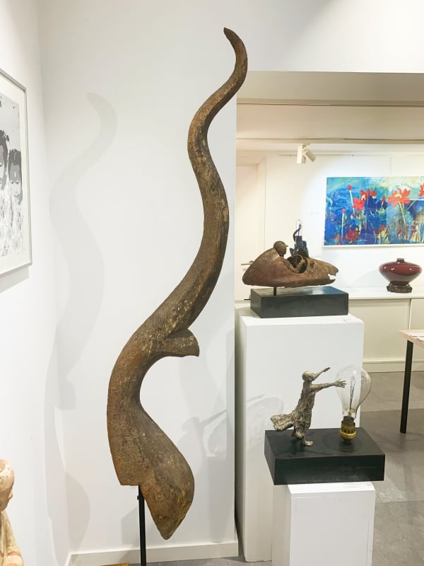 Tall Antique Wooden Temple Chofa from Thailand antiquea temple choffa sculpture art yi brussels art gallery