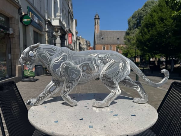 Furiosa lion sculpture contemporaine animalière art de Jean-Paul KALA