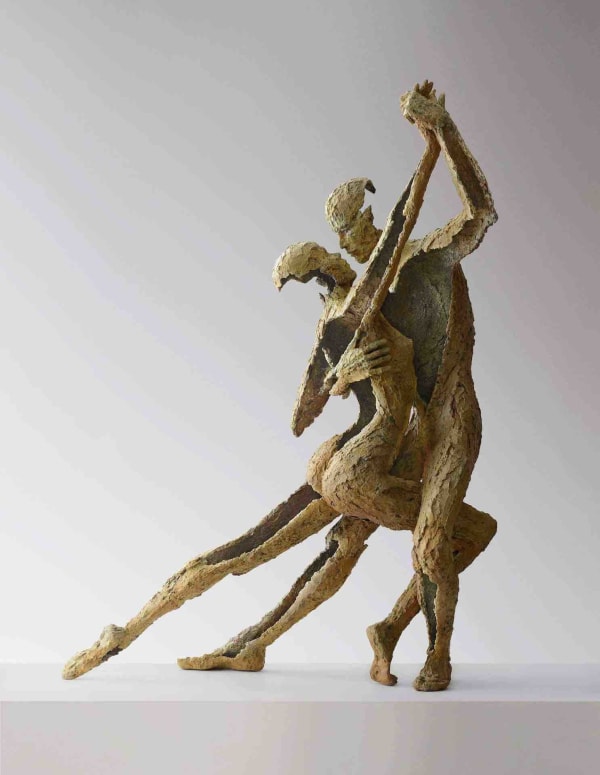 a couple in love dance tango sculpture jacques van den abeele art gallery brussels