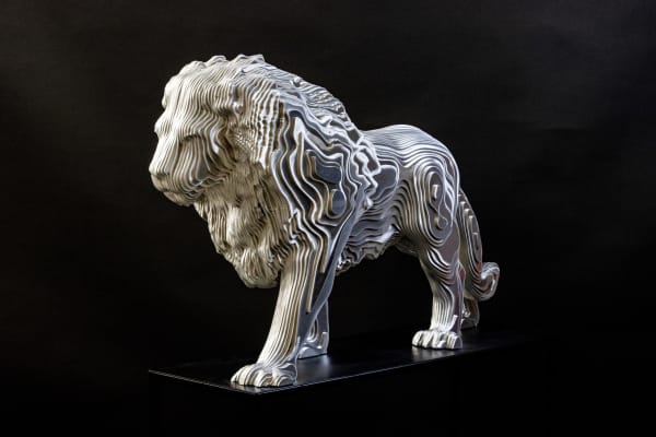 REX lion animal contemporary sculpture garden sculpture art metal of Jean-Paul KALA