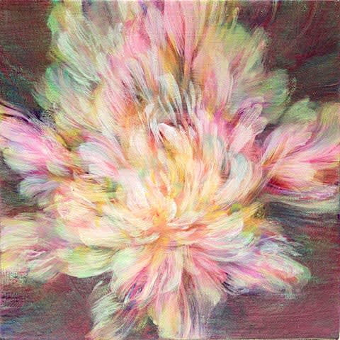 nagare valse de fleur peinture Noriku kura fuji rose printemps fleur peinture japonaise japon peinture contemporaine peinture à l'huile Galerie Art Yi galerie d'art de Bruxelles