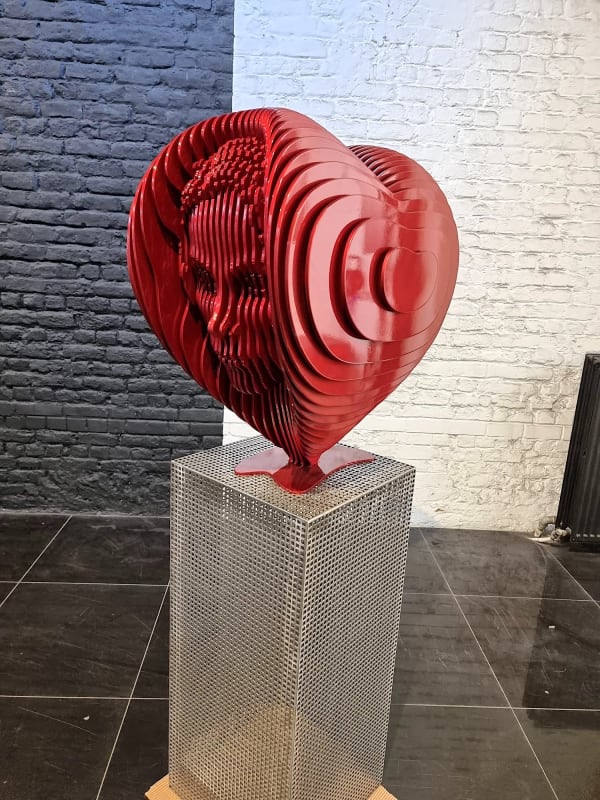 eros red heart sculpture jean paul kala contemporary sculpture garden sculpture garden art garden design aluminium sculpture interior design home art Art Yi gallery Brussels art gallery