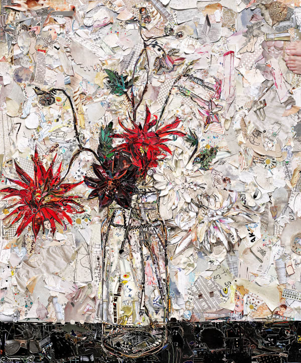 Vik Muniz - Dahlias, after Leonard Tsuguharu Foujita (Repro), 2021