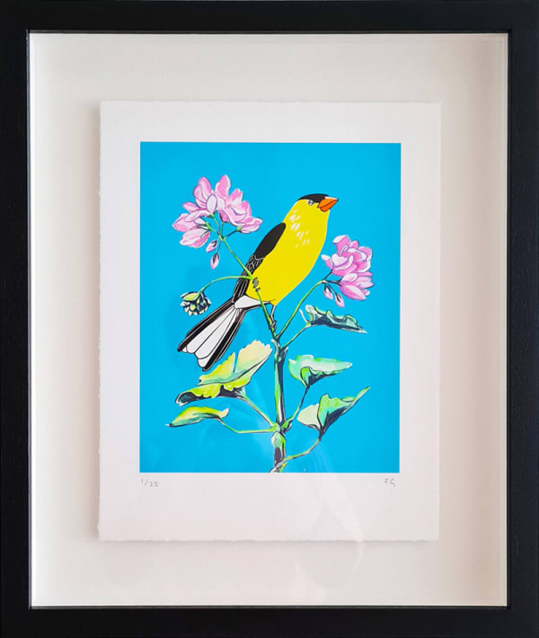 Fran Giffard, American Goldfinch and Geranium