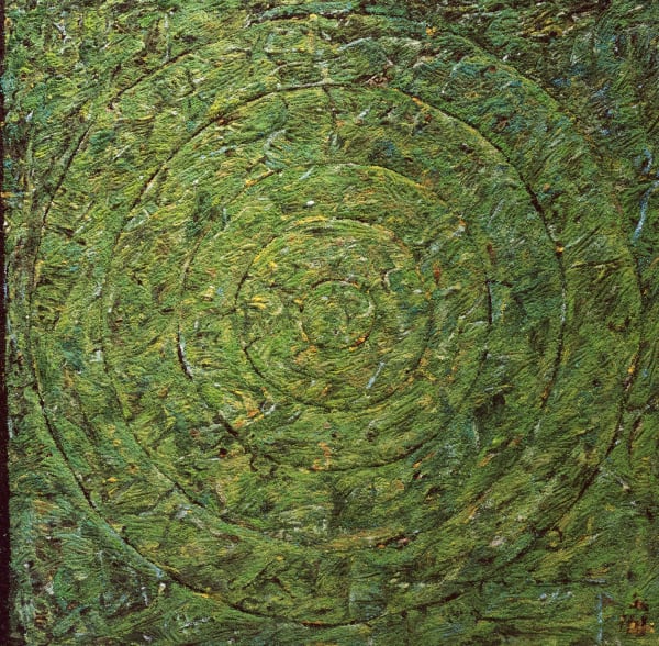 Vik Muniz, Green Target, After Jasper Johns (Pictures of Pigment), 2008