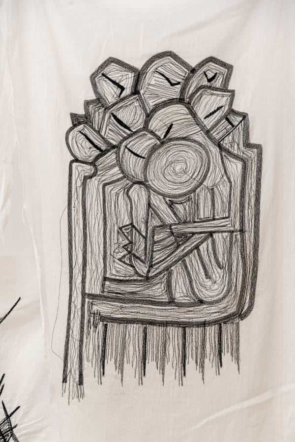 Zahrah Alghamdi One Pulse, Many Lives 1, 2025 Embroidered fabric Various size