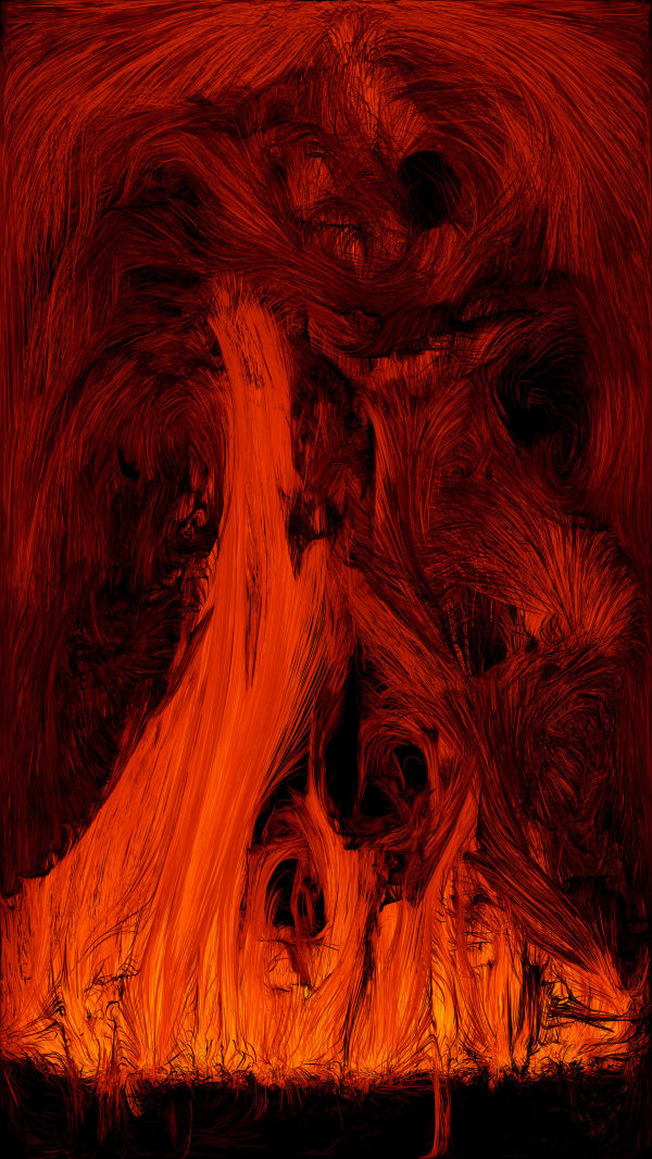 TeamLab Universe of Fire Particles: Born in the Darkness, Return to the Darkness, 2024 Digital Work, Single channel, Continuous Loop