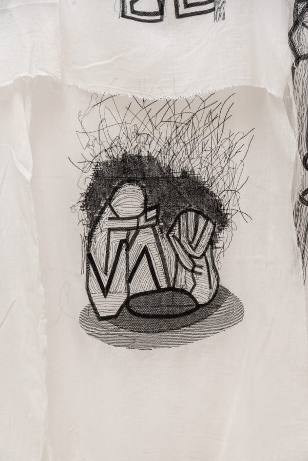 Zahrah Alghamdi One Pulse, Many Lives 26, 2025 Embroidered fabric Various size (Edition record)