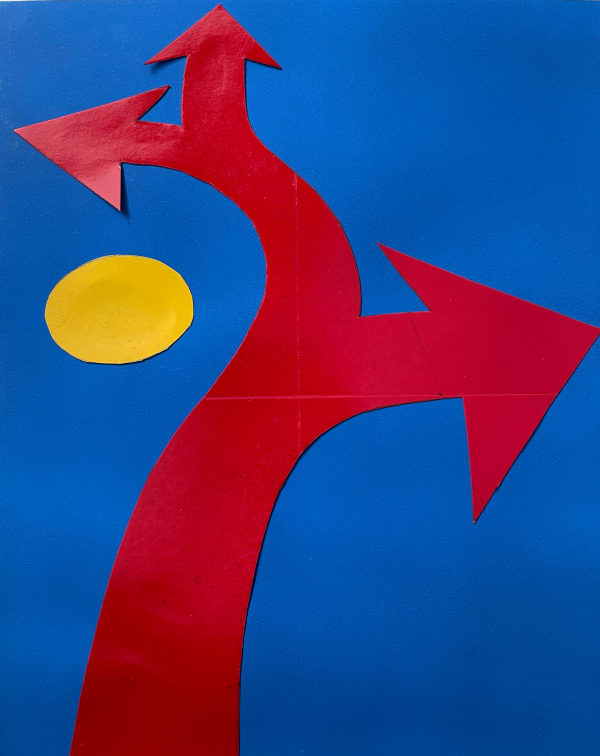 William Greiner, Road Sign in Primary Colors, 2017