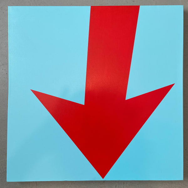 William Greiner Road Signs in Designer Color (Blue/Red), 2023 Acrylic on canvas 24 x 24 in 61 x 61 cm