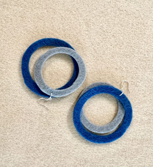 Christine Sullivan, Wool Felt 2-Hoop Earrings , 2024