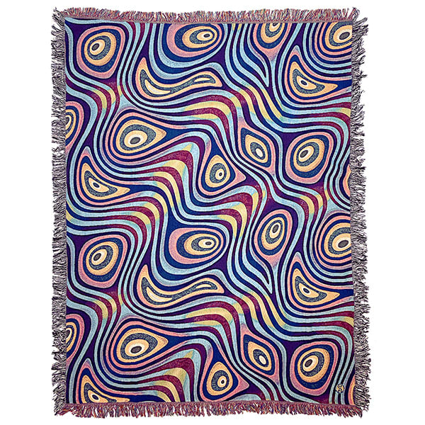 Shan Ogdemli, Fluid Blue Waves Blanket , 2024