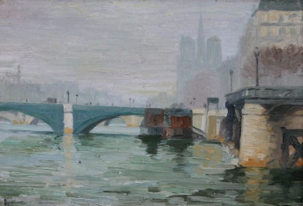 Albert Jean Adolphe, View Along the Seine