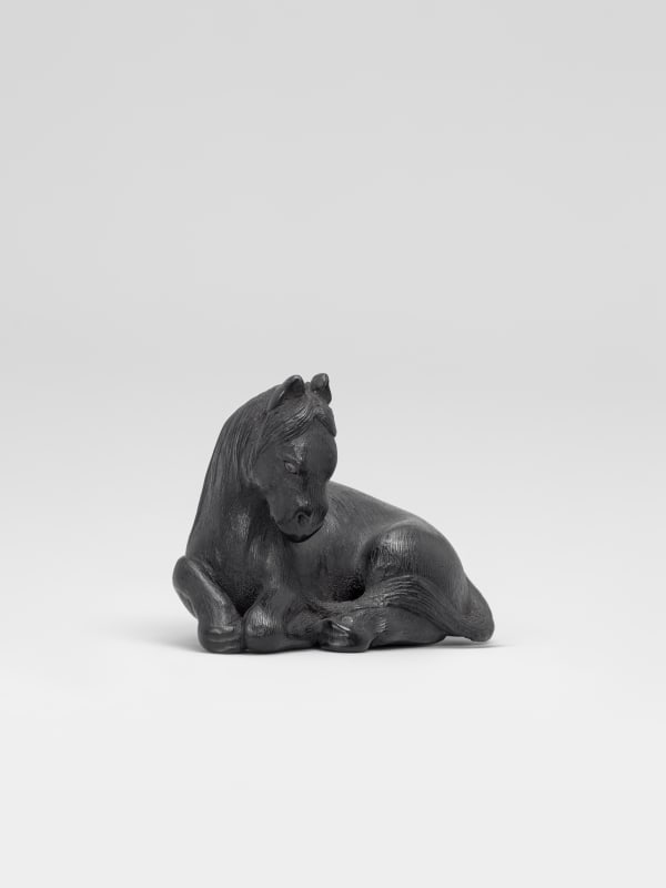 An Ebony Netsuke of a Horse, Edo Period (19th Century)
