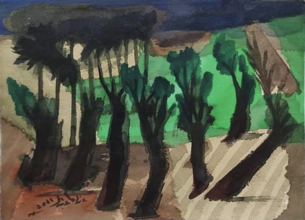 Abdel Wahab Abdel Mohsen Untitled, 2021 Watercolor 29 x 39 11 21/50 x 15 7/20