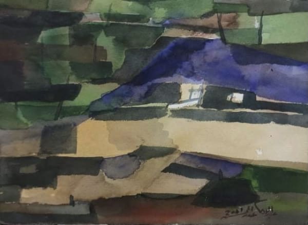 Abdel Wahab Abdel Mohsen Untitled, 2021 Watercolor 29 x 39 11 21/50 x 15 7/20