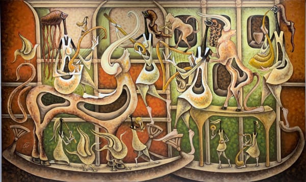 Mohamed Medhat موكب الصيف , 2021 Acrylic on Canvas 120 x 200 cm 47 1/4 x 78 3/4 in