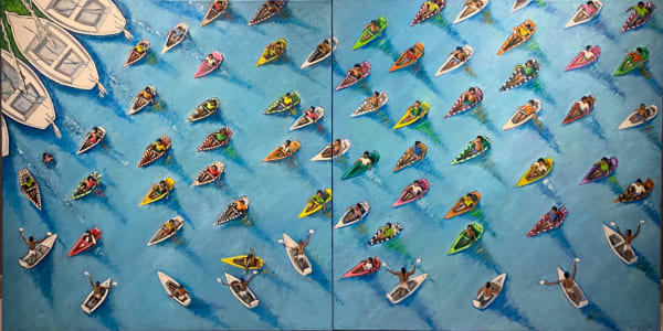 Ali El-merekhy الجريدي , 2021 Oil on canvas 100 x 200 cm 39 3/8 x 78 3/4 in