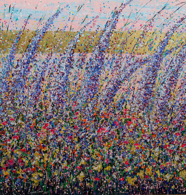 Osama Farid Lavendar, 2021 Mixed Media on Canvas 120 x 120 cm 47 6/25 x 47 6/25 in