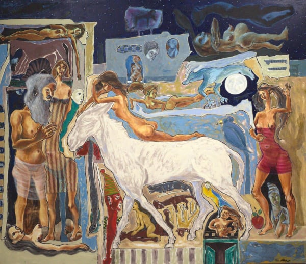 Mohamed Abdel Moneim بماذا تشعر..؟, 2021 Oil on Canvas 170 x 200 cm 66 93/100 x 78 37/50 in